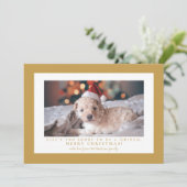 Eenvoudige Aztec Gold fotolijstje Feestdagenkaart (Staand voorkant)