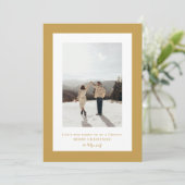 Eenvoudige Aztec Gold lijst foto Feestdagenkaart (Staand voorkant)