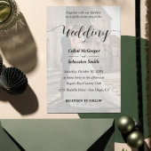 Eenvoudige B & W foto bruiloft uitnodiging met Mon