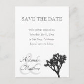 Eenvoudige B&W Joshua-boom Weddenschap sparen de D Aankondigingskaart (Voorkant)