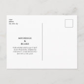 Eenvoudige B/W Monogram Huwelijk Bewaar de Datum  Briefkaart (Achterkant)