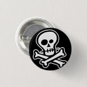 Eenvoudige B&W-schedel en dwarsbeenderen Ronde Button 3,2 Cm (Voorkant /achterkant)