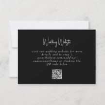Eenvoudige B/Z Huwelijks QR-code Website RSVP-kaar