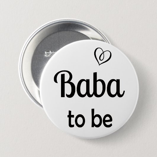 Eenvoudige Baba om Baby shower Pin Button (Voorkant /achterkant)