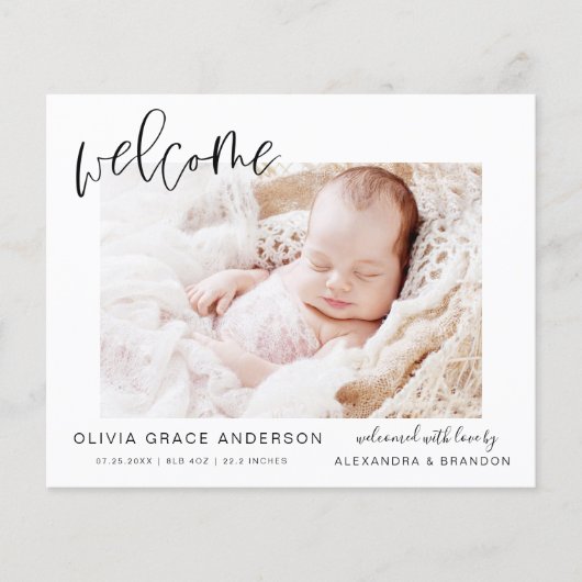 Eenvoudige baby-aankondiging Foto Collage Flyer (Voorkant)