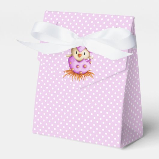 Eenvoudige Baby Bird Girly Pink Bedankdoosjes (Voorkant Zijde)