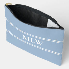 Eenvoudige Baby Blauw en Wit Monogram Sjabloon Etui