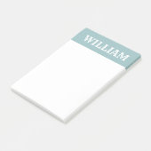 Eenvoudige baby blauw gepersonaliseerde naam post-it® notes (Schuin)