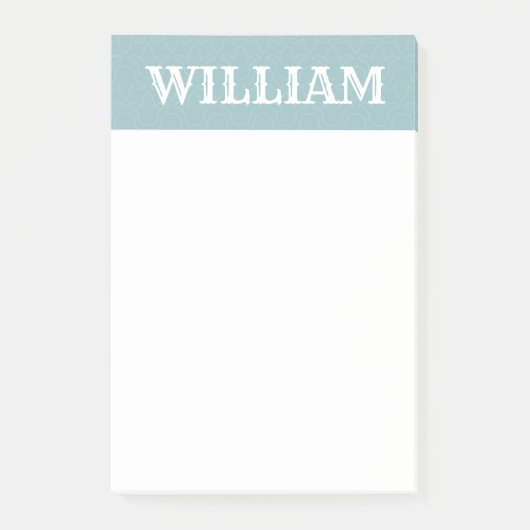 Eenvoudige baby blauw gepersonaliseerde naam post-it® notes (Voorkant)