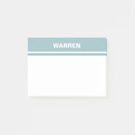 Eenvoudige baby blauw gepersonaliseerde naam strep post-it® notes