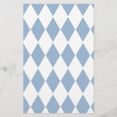 Eenvoudige Baby Blauwe en Witte Naam met Monogram Briefpapier (Achterkant)