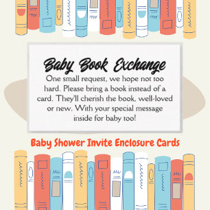 Eenvoudige Baby Book Exchange Informatiekaartje
