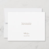 Eenvoudige Baby Boy Blauw Doopsel Goud Dank u Kaart (Achterkant)