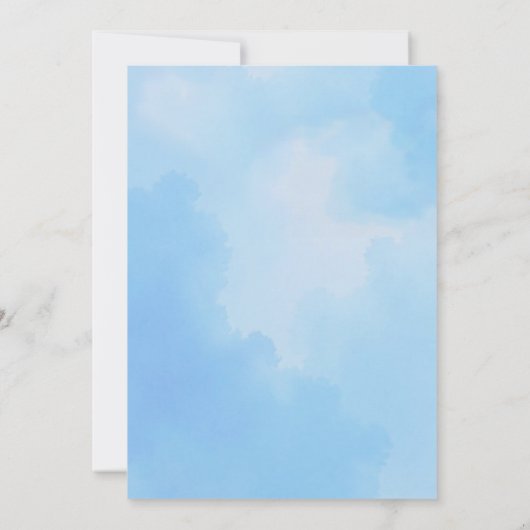 Eenvoudige Baby Boy Douche Waterverf Olifant Kaart (Achterkant)