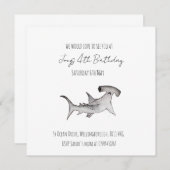 Eenvoudige Baby Boy Ocean Birthday hammerhead Shar Kaart (Voorkant / Achterkant)