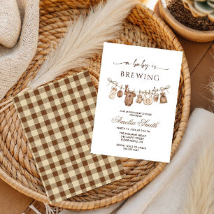 Eenvoudige Baby Brouwt Doodle Koffie Baby Shower I Kaart