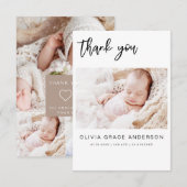 Eenvoudige Baby Dank je wel Foto Collage Modern In Kaart (Voorkant / Achterkant)