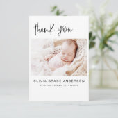 Eenvoudige Baby Dank je wel Foto Collage Modern In Kaart (Staand voorkant)