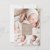 Eenvoudige Baby Dank je wel Foto Collage Modern In Kaart (Achterkant)