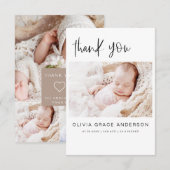Eenvoudige Baby Dank je wel Foto Collage Modern In Kaart (Voorkant / Achterkant)