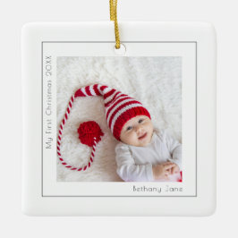 Eenvoudige Baby eerste kerstdag Keramisch Ornament
