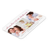 Eenvoudige Baby eerste kerstfoto Collage Red Magneet (Linkerzijde)