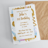 Eenvoudige Baby Eerste Verjaardagsuitnodiging Kaart