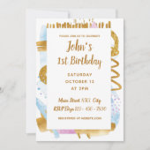 Eenvoudige Baby Eerste Verjaardagsuitnodiging Kaart (Voorkant)