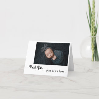 Eenvoudige baby foto bedankkaart