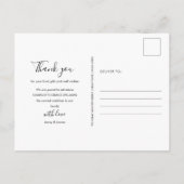 Eenvoudige Baby foto Dank u Elegant Script Geboort Aankondigingskaart (Achterkant)