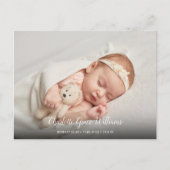 Eenvoudige Baby foto Dank u Elegant Script Geboort Aankondigingskaart (Voorkant)