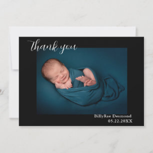 Eenvoudige Baby foto Dank u Script Birth Aankondiging