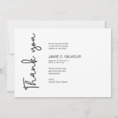 Eenvoudige Baby Foto Dank u Script Geboorte Aankondiging (Achterkant)