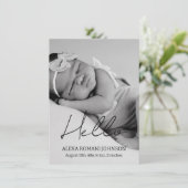 Eenvoudige Baby Foto Geboorte Aankondiging Kaart (Staand voorkant)