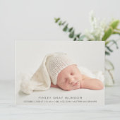 Eenvoudige Baby Foto geboorteaankondigingen (Staand voorkant)