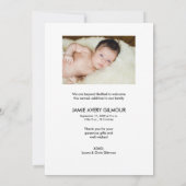 Eenvoudige Baby Foto Handlettering Geboorte & Dank Bedankkaart (Achterkant)