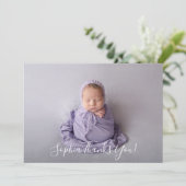 Eenvoudige Baby foto Hartelijk dank uw aankondigin (Staand voorkant)
