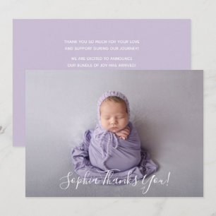 Eenvoudige Baby foto Hartelijk dank uw aankondigin