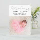 EENVOUDIGE BABY FOTO modern introducerend meisje r Aankondiging (Staand voorkant)