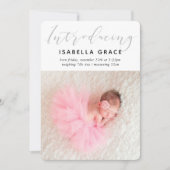 EENVOUDIGE BABY FOTO modern introducerend meisje r Aankondiging (Voorkant)