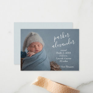 Eenvoudige Baby Foto van kleine geboorte aankondig Notitiekaartje