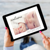 Eenvoudige Baby Foto Welkom Geboorte Aankondiging