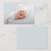 Eenvoudige Baby Fotoaankondiging Notitiekaartje (Voorkant / Achterkant)