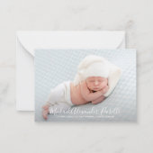 Eenvoudige Baby Fotoaankondiging Notitiekaartje (Voorkant)