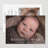 Eenvoudige baby-fotogeboorte aankondiging (Voorkant / Achterkant)