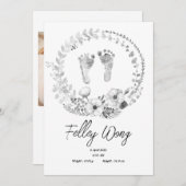 Eenvoudige baby geboorteaankondigingen kaart (Voorkant / Achterkant)