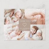 Eenvoudige Baby Hartelijk dank voor de elegante fo Aankondigingskaart (Achterkant)