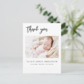 Eenvoudige Baby Hartelijk dank voor de elegante fo Aankondigingskaart (Staand voorkant)