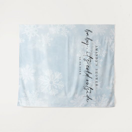 Eenvoudige Baby Het is Koud Buiten Winter Achtergr Wandkleed (Voorkant (horizontaal))