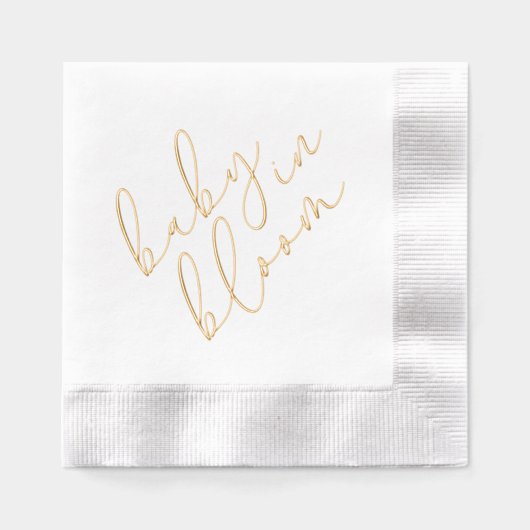 Eenvoudige Baby in Bloom Shower Script Folie Serve Servetten (Voorkant)